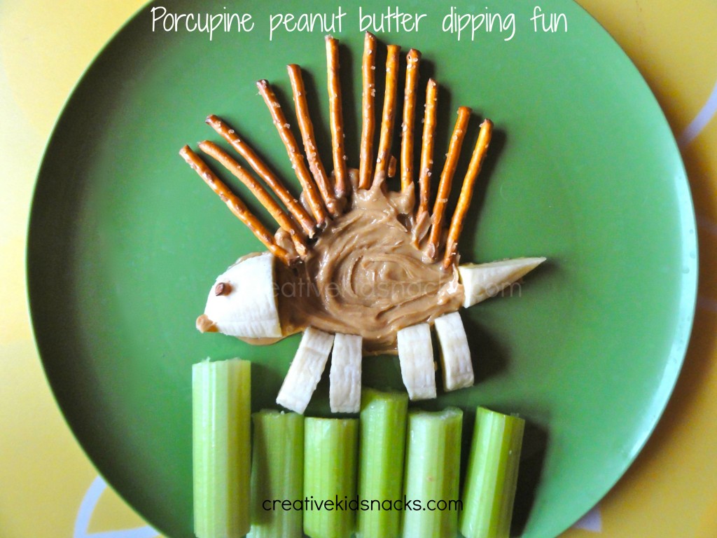 Pocupine peanut butter dipping snack